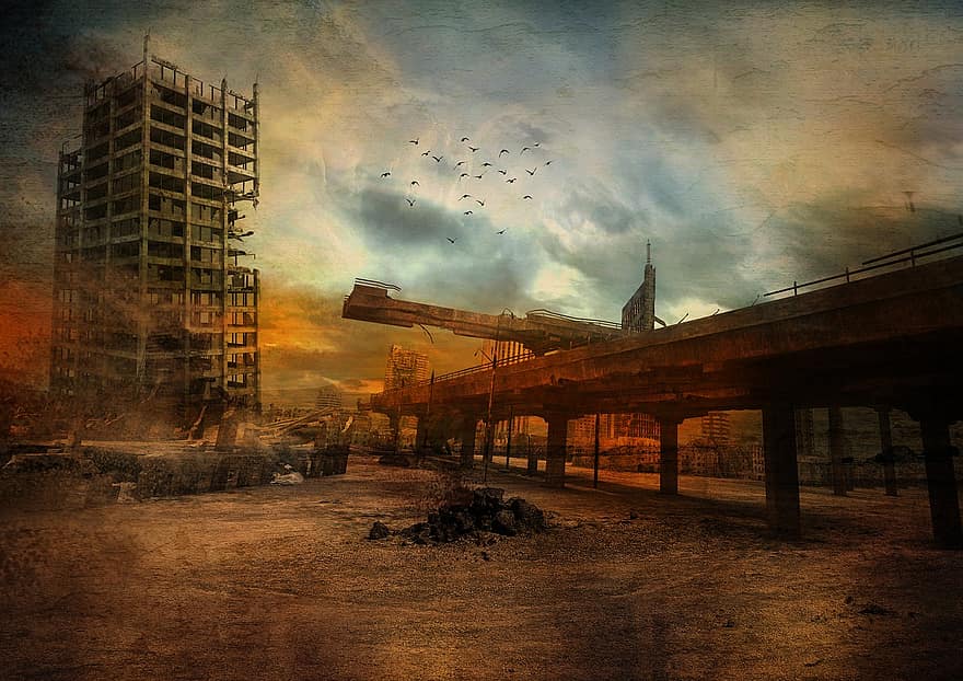 City, Architecture, Urban, Buildings, Cityscape, Destroy, old, industry, construction industry, dirty, built structure