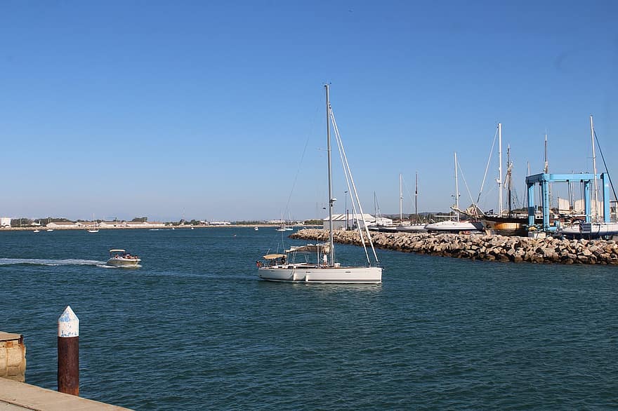 havnen i santa maria, puerto sherry, seilbåter, Cadiz, havn, Spania, andalusia, turisme, landskap, hav, panorama