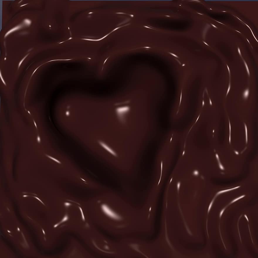 チョコレート、愛、甘い、お祝い、デザート、バレンタイン、褐色、心臓