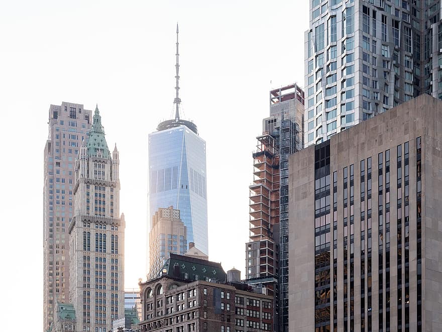 एक विश्व व्यापार केंद्र, मैनहट्टन, न्यूयॉर्क, cityscape, क्षितिज, आर्किटेक्चर, आधुनिक, टावरों, यात्रा, गंतव्य, गगनचुंबी इमारत