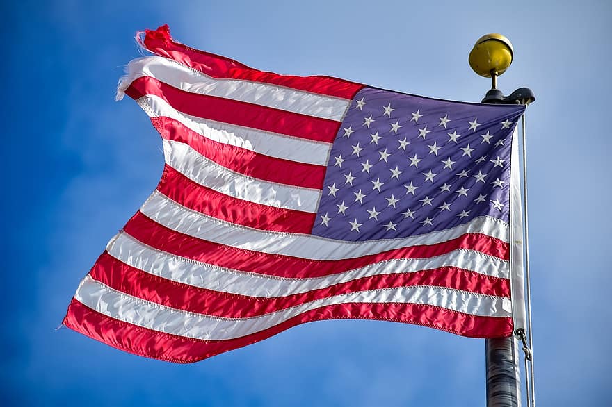깃발, 미국 국기, 깃대, 국기, 상징