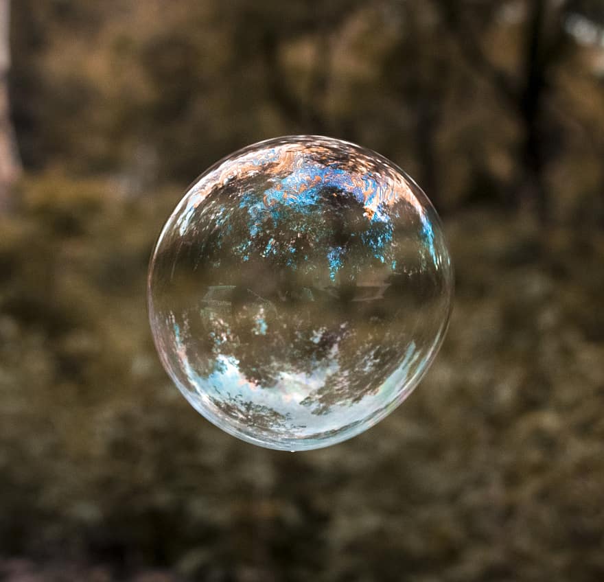 Pozadí, bublina, mýdlová bublina, duhovost, duhově