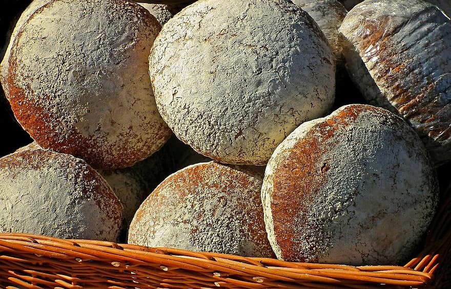 chléb, pečený, jídlo, čerstvě upečený, řemeslný chléb, domácí výroba, sacharidů, kůra