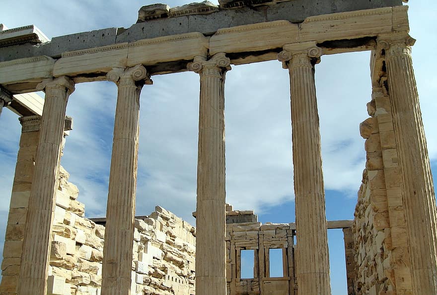 parthenon, templom, Athén, Görögország, romok, turisztikai attrakció, építészeti oszlop, régi rom, híres hely, építészet, régészet