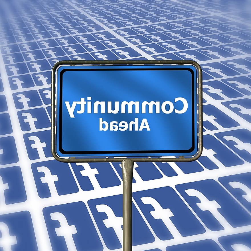 Community, Facebook, Place Name Sign, Together, Communication, Interaction, Human, Global, Social, Network, With Each Other