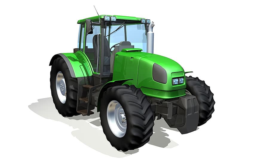 traktor, zemědělské stroje, tug, zemědělství, vozidlo, landtechnik, pracovní stroj, komerční vozidlo, hospodařit, buldok, 3d
