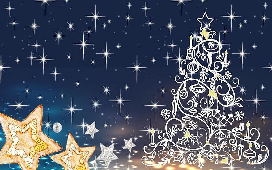 Navidad, árbol, luces, árbol de Navidad