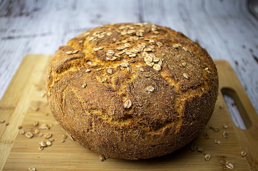 Bread, Food, Healthy, Homemade, freshness, loaf of bread, wood, organic, healthy eating, close-up, meal