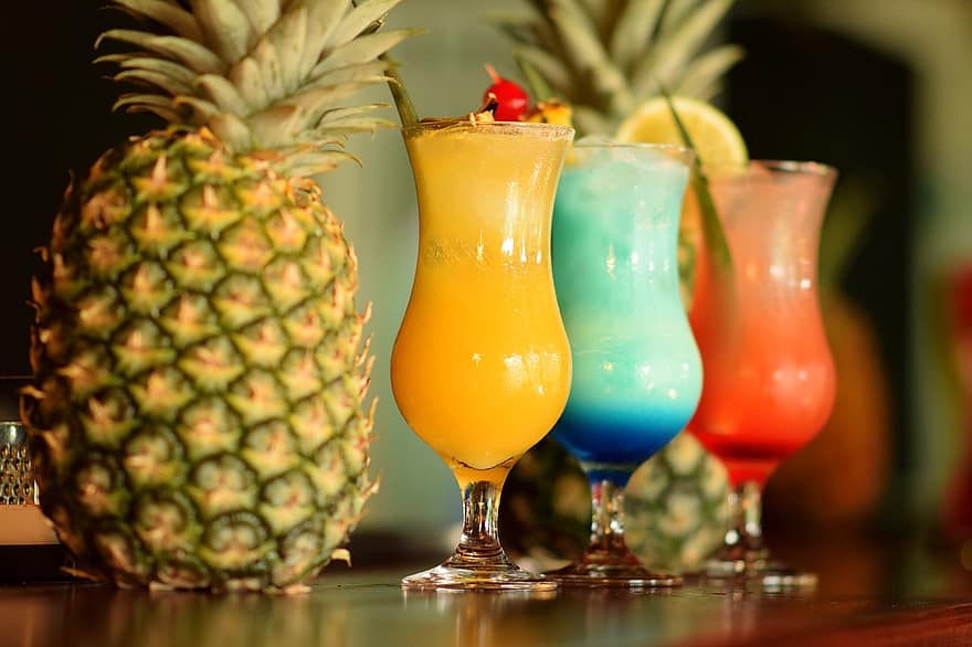 Drinks, Cocktail, Alcohol, Mocktail, Refreshment, Summer, Pineapple