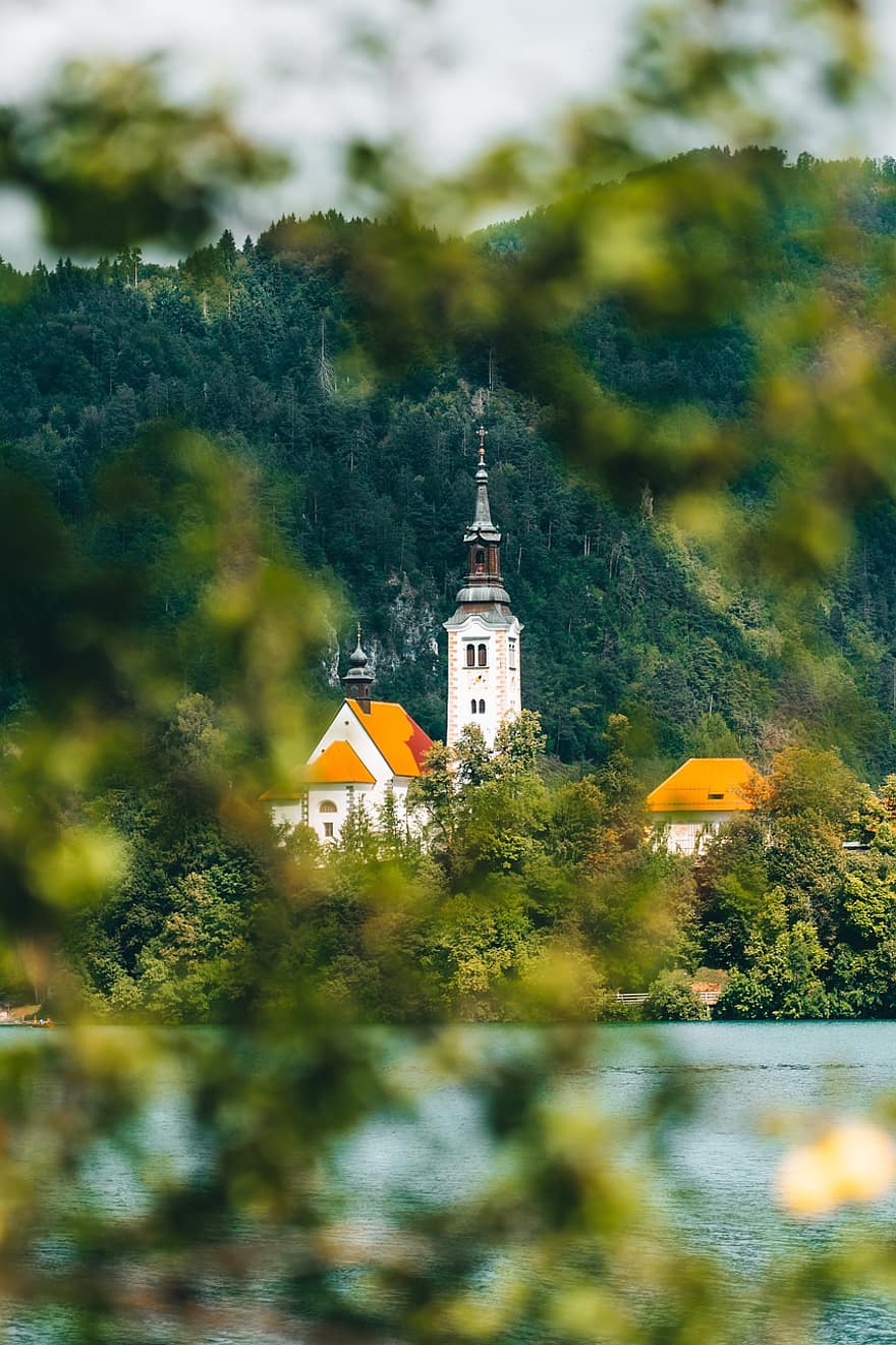 slott, natur, resa, utforskning, utomhus, falla, slovenien