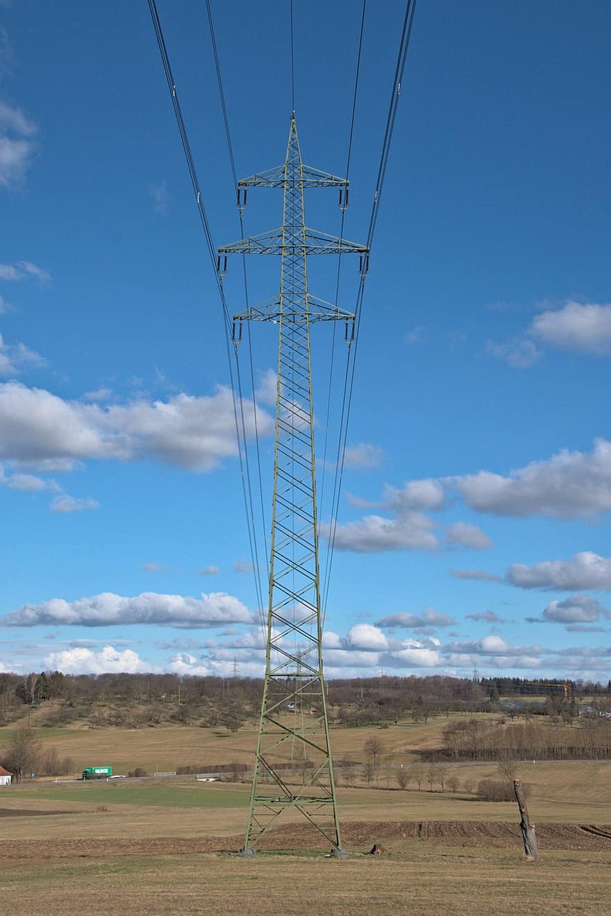 power pole, forbindelse, energi, landskabet