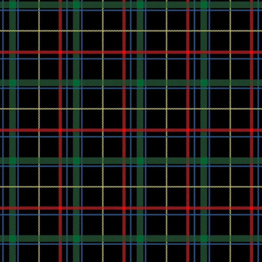 tartan, soldat scoțian, verificări, model, fundal, roșu, negru, verde, albastru, galben, material