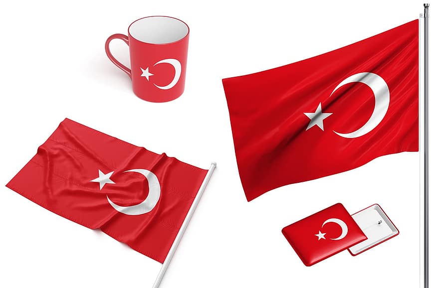 Turkki, kansallinen, lippu, yksi kansa, kuppi