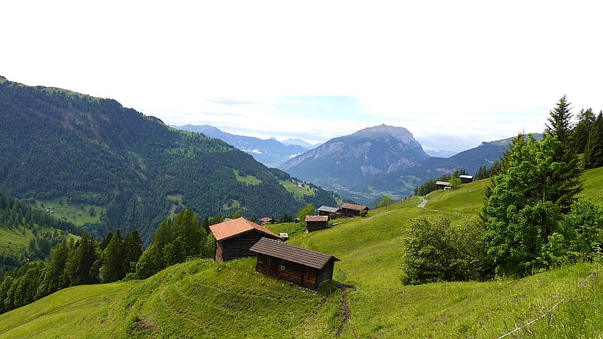 ορεινό τοπίο, Ορεινή Γεωργία, πράσινος, βουνό, λιβάδι, γρασίδι, αγροτική σκηνή, πράσινο χρώμα, καλοκαίρι, τοπίο, αγρόκτημα