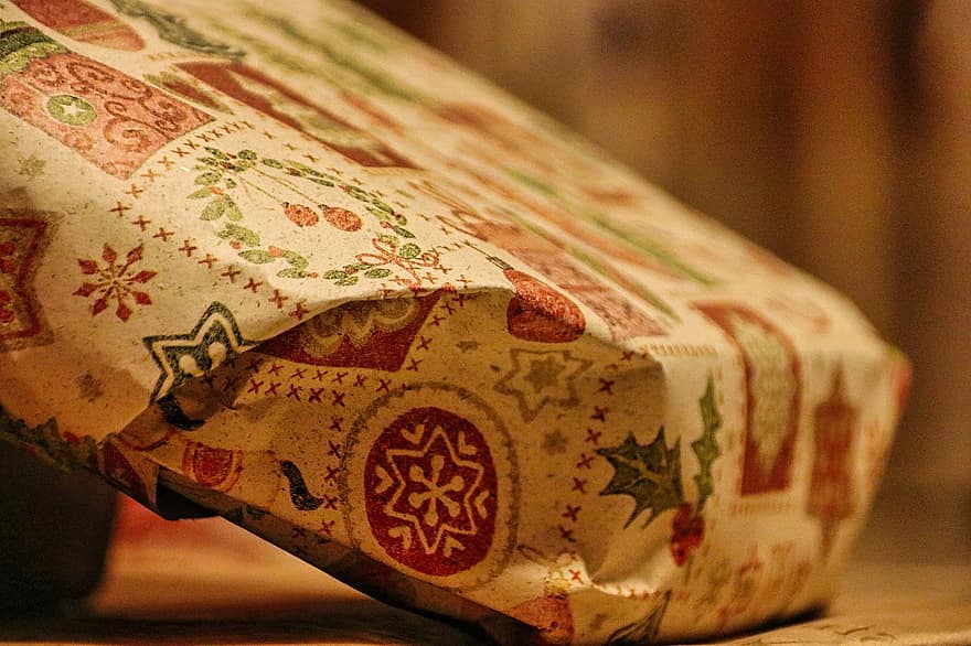 Weihnachten, Geschenk, Überraschung, traditionell, Thema, Jahreszeit, Urlaub, Kulturen, Textil-, Muster, Dekoration