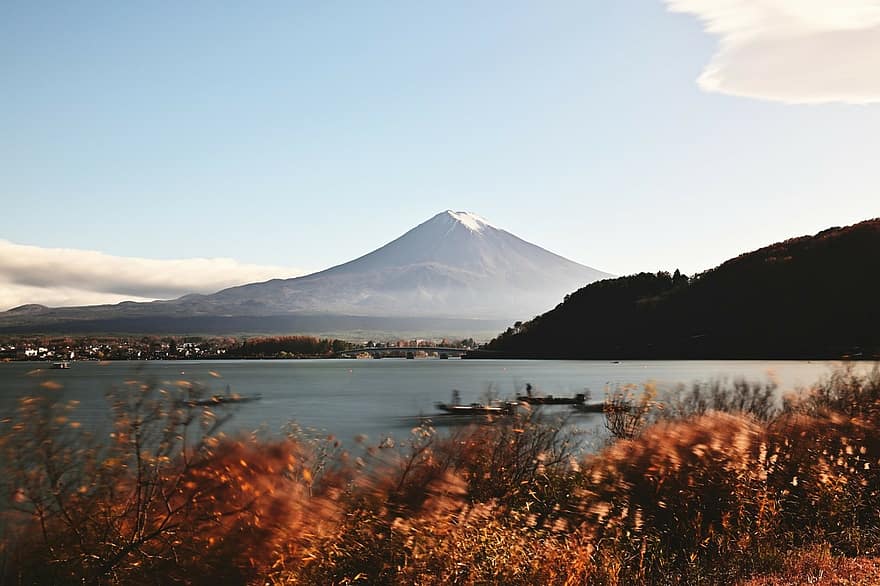 планината Фуджи, планини, езеро, езеро кавагучико, спокоен, тих, природа, панорамен, Фуджи, Токио
