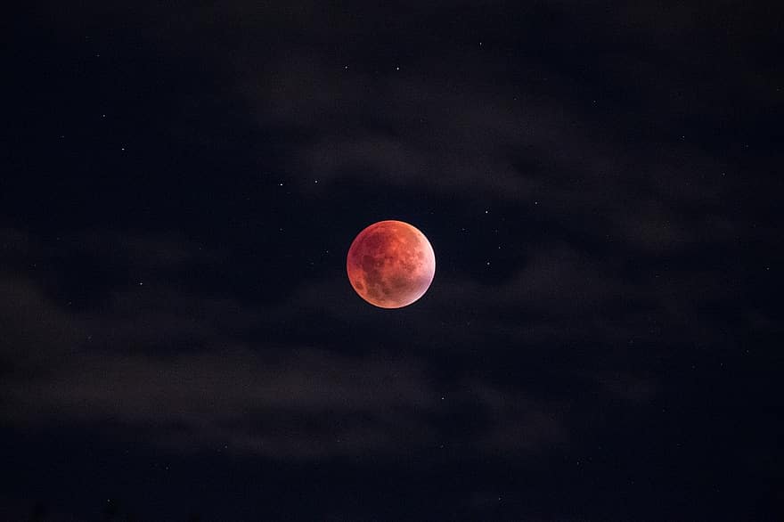 éclipse lunaire, Lune de sang, lune, lunaire, nuit, rouge, astronomie, plein, ciel, Orange, espace