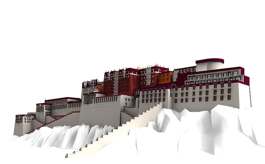 Potala, Palast, lhasa, die Architektur, Gebäude, Kirche, Sehenswürdigkeiten, historisch, Touristen, Attraktion, Wahrzeichen