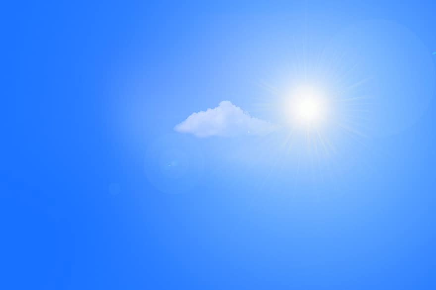 Sol, slug, moln, solig, Pxclimateaction, solljus, solstråle, sommar, blå himmel, klar himmel, blå