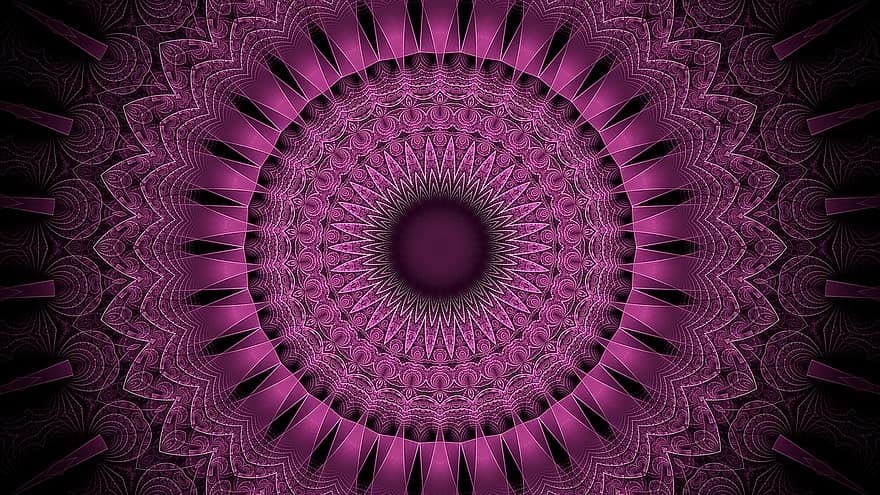Rosette, Mandala, Blumenmuster, violetter Hintergrund, violette Tapete, Kunst, Tapete, Muster, Dekoration, abstrakt, Hintergründe
