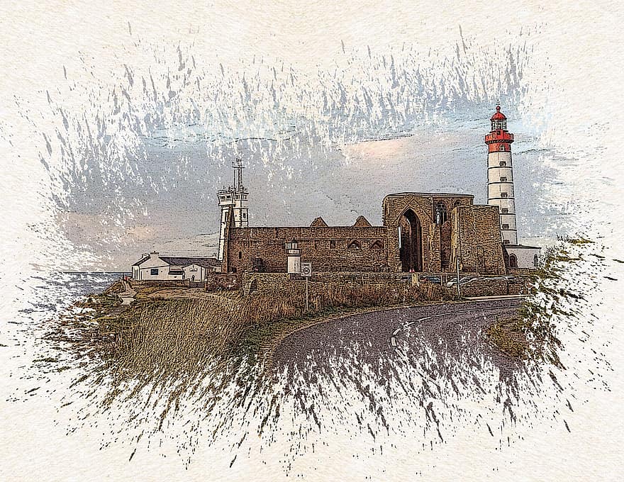 Britain, Lighthouse, Art, Graphics