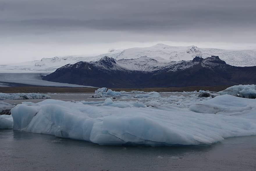 gletser, alam, Islandia, pemandangan