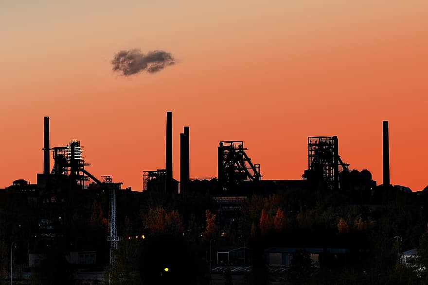 Industry, Sunset, Architecture, Industrial Plant, Power Plant, Silhouettes, Infrastructures, Dusk, Twilight
