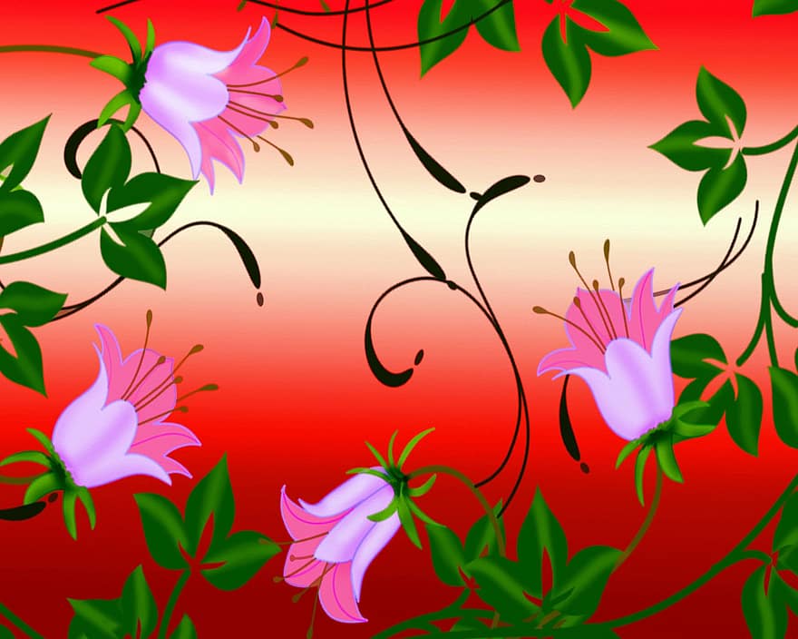 Flowers, Background, Backdrop, Floral, Decoration, Pattern, Design, Decorative, Colors, Digital Art, Digital Painting
