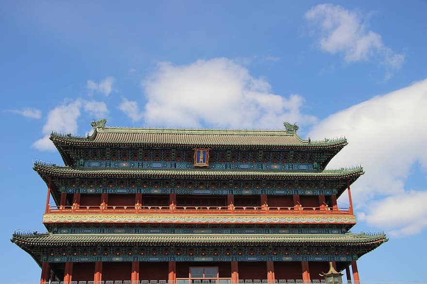 بناء ، برج البوابة ، هندسة معمارية ، عتيق ، برج بوابة Zhengyangmen ، غيم