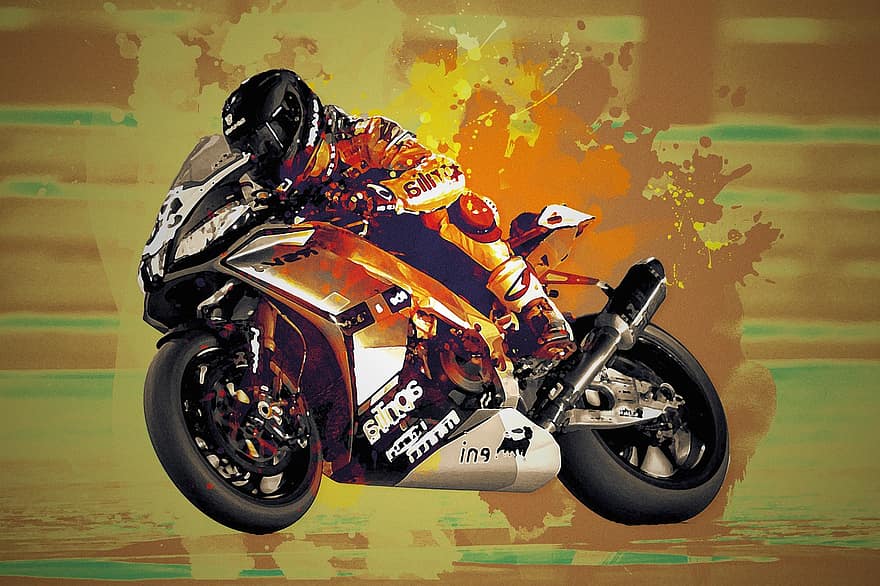 motocyclettes, course, casque, pilote, concurrence, sport, extrême, la vitesse, homme, mâle, Humain