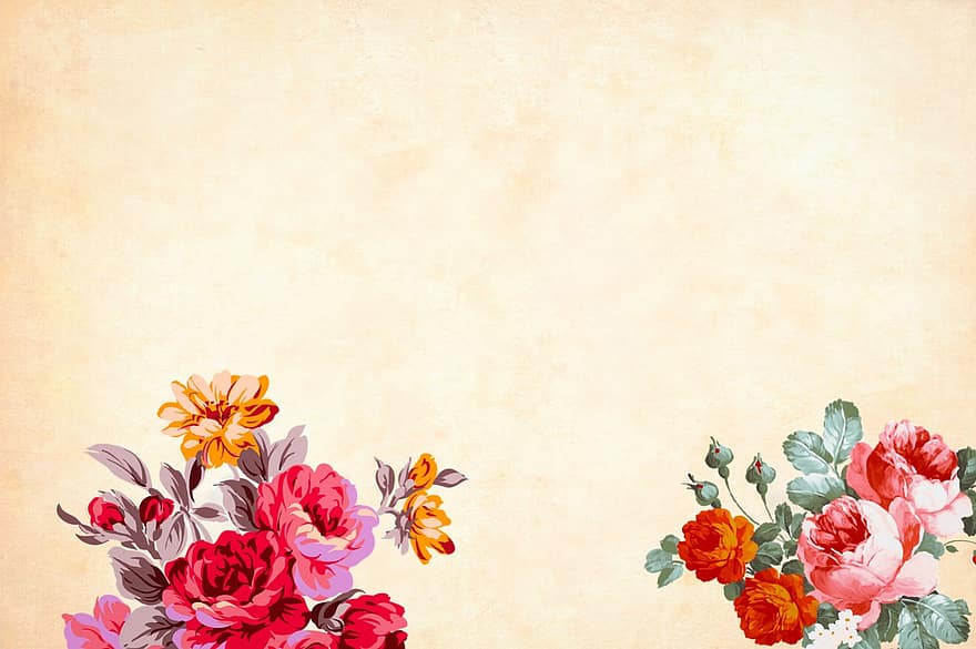 fiore, sfondo, acquerello, floreale, confine, cornice del giardino, primavera, Vintage ▾, carta, arte, nozze