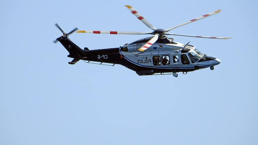 helicóptero, helicóptero de la policía, aeronave, vuelo