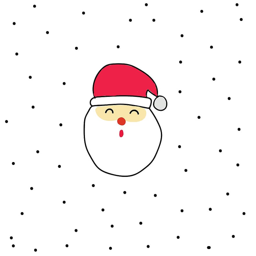 Babbo Natale, i fiocchi di neve, Natale, inverno, carta, natale, cartolina, festivo