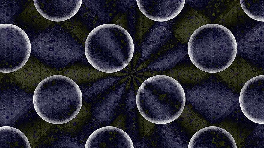 Circles, Pattern, Background, Abstract, Shiny, Silver, Dark, Cosmic, Glow, Night, Design