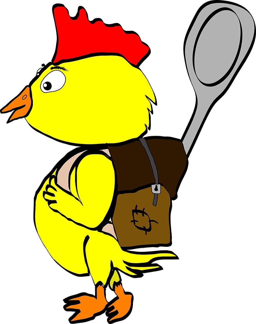 пиле, чертеж, авантюрист, кокошка, жълт, Великден