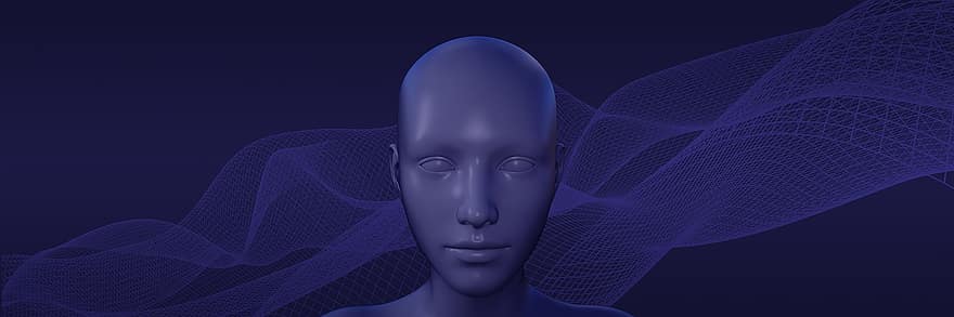 человек, аватар, голова, лицо, сучки, кривые, технология, цифровой