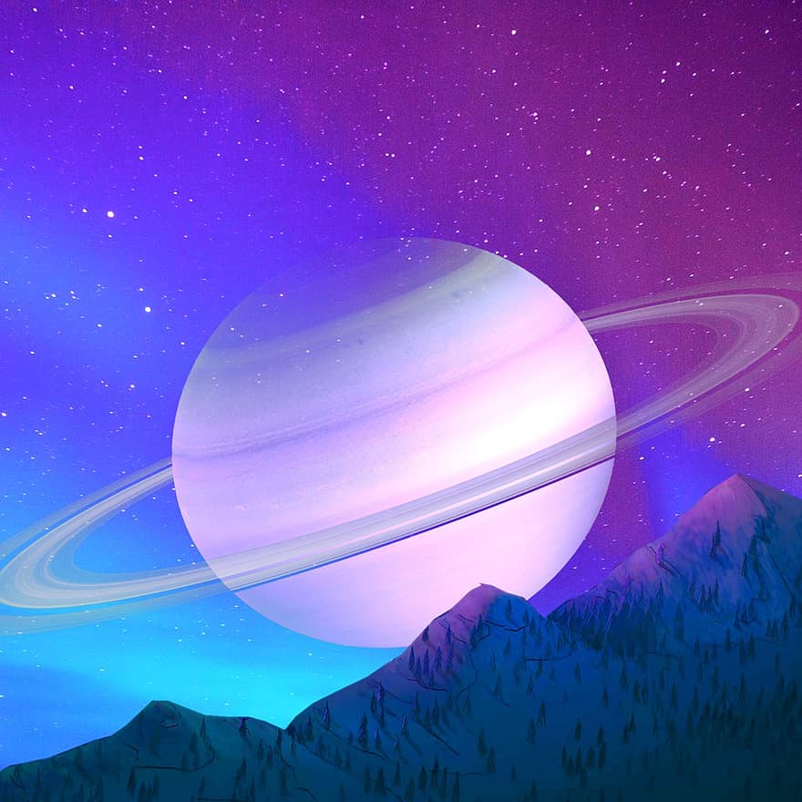 Saturno, planeta, espacio exterior, astronomía, cosmos, cielo, estrellas, Lechoso lejos