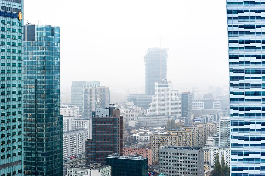 Польща, місто, Варшава, горизонт, хмарочосів, вежі, архітектура