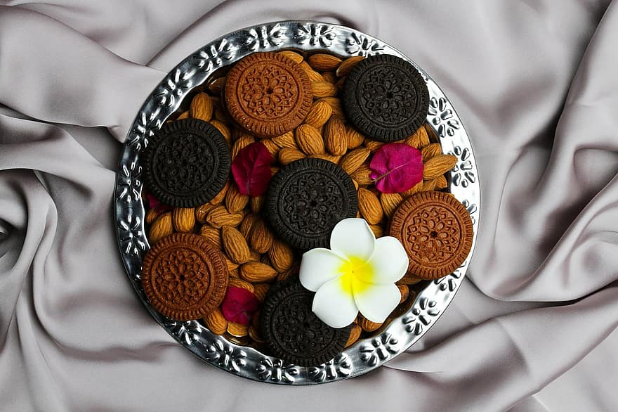 Biscuits, Almonds, Flowers, Nuts, Cookies, Food, Snack, Organic, Tasty, Delicious, Frangipani