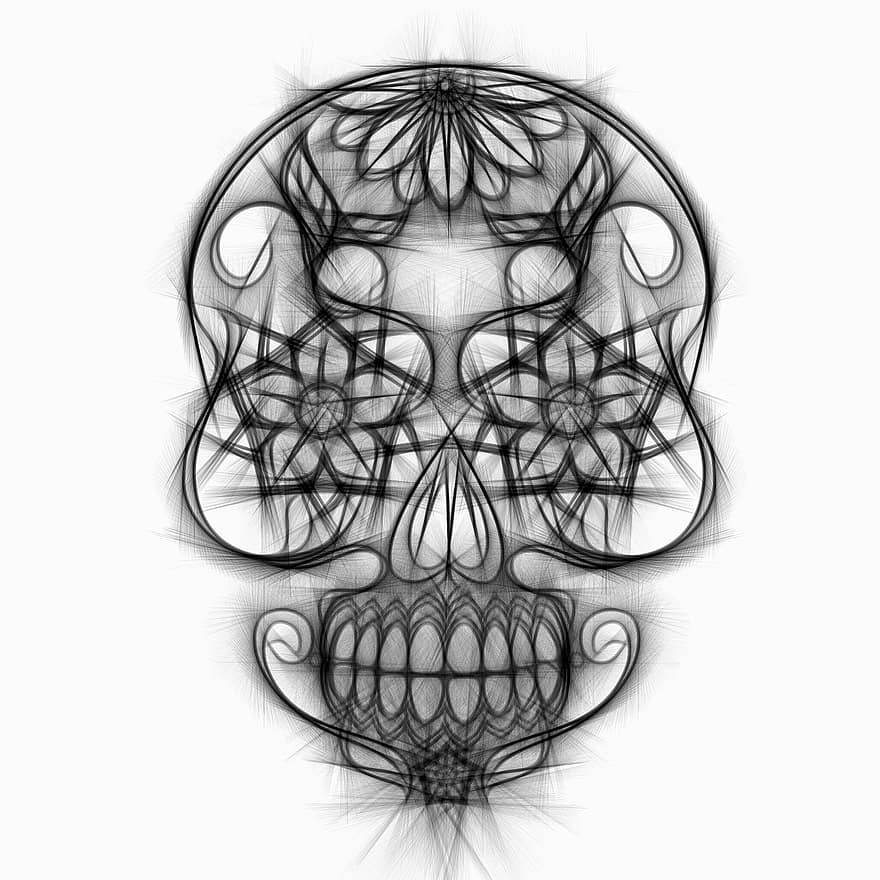 Skull And Crossbones, Drawing, Pencil