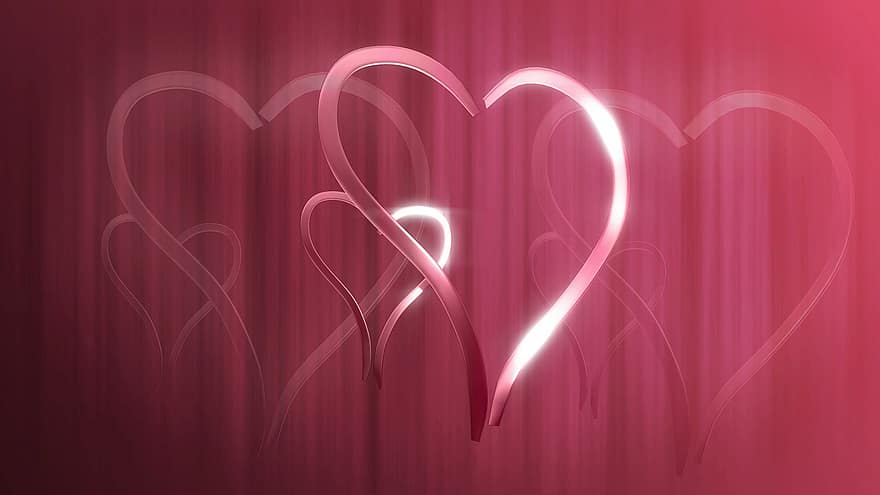 kärlek, hjärtan, romantisk, valentine, romantik, röd, symbol, tillsammans, relation, känsla, form